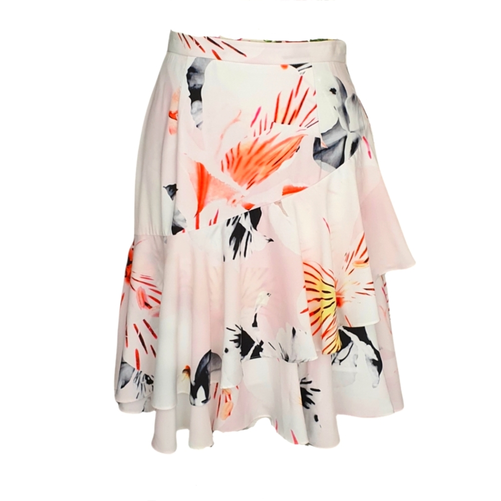 Rodeo show floral tiered ruffle skirt - Picture 1 of 8